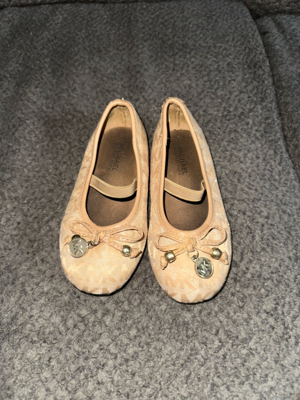 Michael Kors Logo Ballet Flats with MK Charm